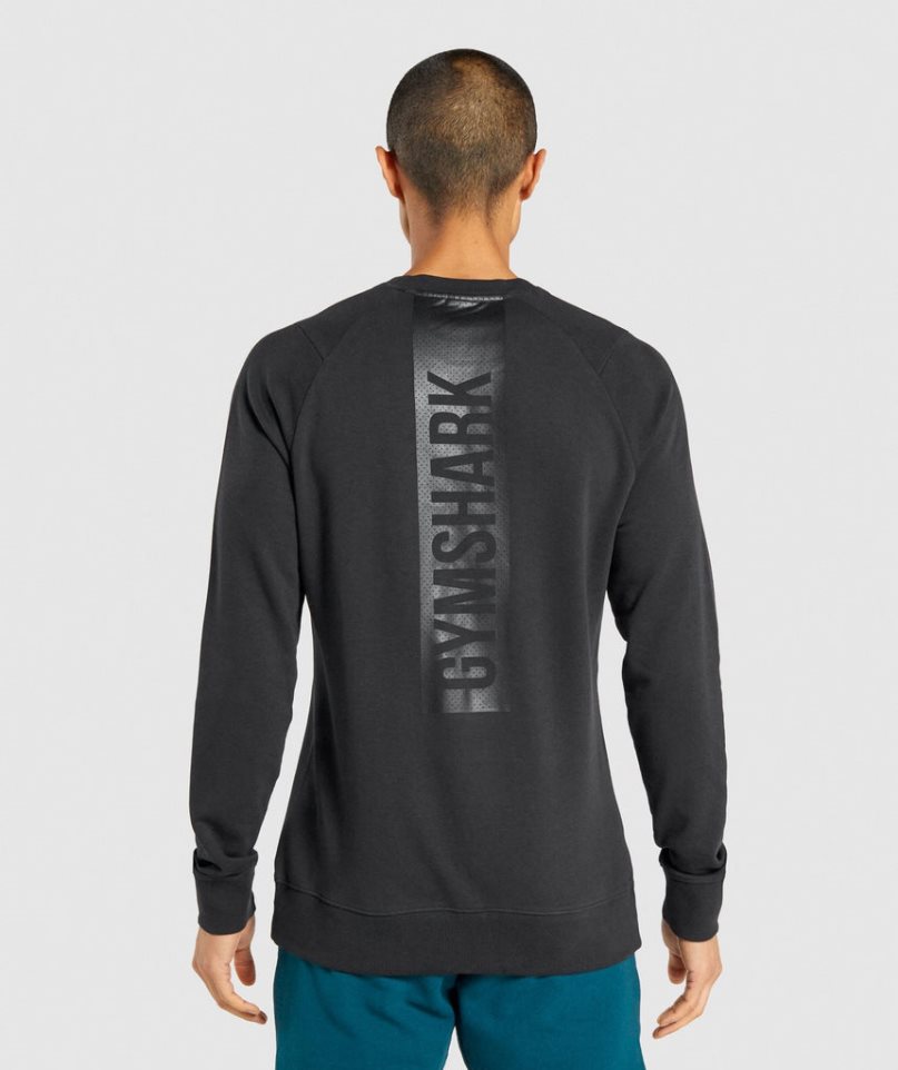 Men's Gymshark Bold Crew Sweatshirts Black | CA 0D1635